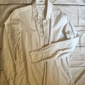Men’s Calvin Klein Striped White Shirt small